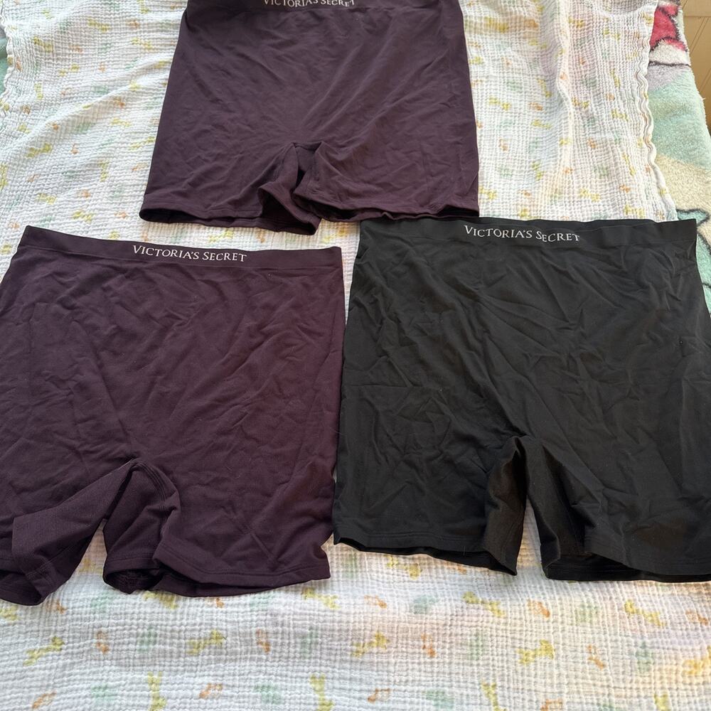 High Waisted Boy Shorts Victoria Secret’s (3) Full Coverage Soft Black Maroon Lg